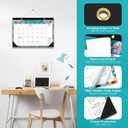 2 x 2025-2026 Desk Calendar,18 Month Desk Calendar/Wall Calendar Combo, 17" x 12", January 2025-June 2026, Highlight Holidays, Planning Calendar, Thick Paper (2025 JAN Classic Black)