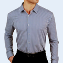 NAUTICA Men's Button Down Dress Shirt Slim Fit for Men 4-Way Stretch Print Business Casual Shirts Wrinkle Resistant, 34/35