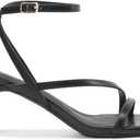DREAM PAIRS Women's Low Kitten Heels Strappy Open Square Toe Ankle Strap Sexy Fashion Comfort Dress Shoes Party Heeled Sandals (Black)