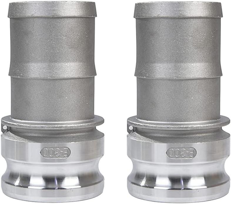 2 pcs Aluminum Camlock Fittings - 3 inch Type E Cam & Groove Hose Fittings Set: Male Adapter, Coupling