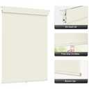 LazBlinds No Drill Blackout Roller Shades, 30.5" W x 48" H, Cream
