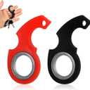 2pcs Pack of 3  Keychain Spinner Toy, Keychain Spinner Portable Keychain Spinner Fidget Key Ring Spinner for Teens Adults Finger Exercise Anxiety Relief (Black, Red)