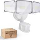 Philips 72W 7400LM LED Security Lights w/PIR Motion Sensor Outdoor, 5000K Daylight Dusk to Dawn Aluminum Flood Light, 3 Adjustable Heads, Waterproof for Garage, Yard, Porch