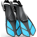 Greatever Snorkel Fins Adjustable Buckles Open Heel Swim Flippers Travel Size Short Swim Fins for Snorkeling Diving Swimming Adult Men Womens S/M