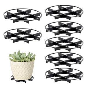 TWZKXC 8 Pcs 4.35" Plant Saucer Drainage Rack Stand, Pot Saucer Support Flower Pot Level Feet Support Holder Vase Lifter Bottom Drainer Risers Plants Root Prevention for Indoor Outdoor Garden
