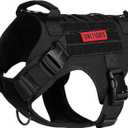 OneTigris Tactical Dog Harness Vest with Handle, Military Dog Harness for Dogs,FIRE Watcher 2.0 No-Pull Service Dog Vest,Adjustable Dog Vest Harness for Walking Hiking Training(L,Black)