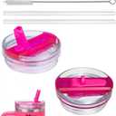 30oz Tumbler Lid Compatible with Stanley Quencher ProTour, 2Pack Replacement Lids Fit for Stanley Travel Tumbler, Tumbler Covers Fit for Stanley Cup Accessories (Hot Pink)