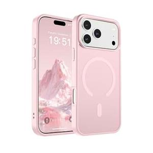 SUPFINE Magnetic for iPhone 17 Pro Max Case (Compatible with MagSafe)(Military Grade Drop Protection) Translucent Matte Shockproof with Anti-Fingerprint Phone Cover,Light Pink