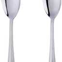 Large 12" Salad Servers Set Serving Spoon Spork 18/10 Stainless Steel - Silver