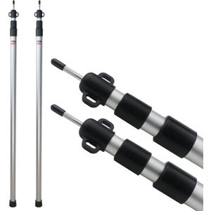 Sunnyglade 2 Pcs Adjustable Tarp Poles, Silver , Telescoping Aluminum Rods Portable Awning Poles for Camping,Backpacking,Hiking(Set of 2), 43.5 Inches X [Width]