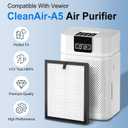 2 Pack ClearAir-A5 Replacement Filter Compatible with VEWIOR ClearAir-A5 Air Purifi-er, 3-in-1 High-efficiency H13 True HEPA Air Cleaner Filter for Wildfire Smoke Dust Pollen Pet Dander