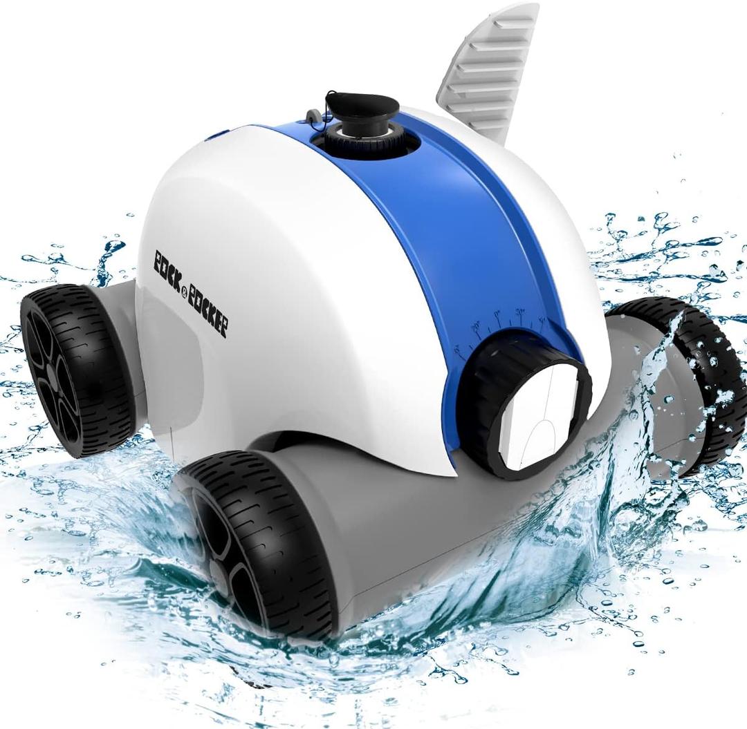(2023 Model) Rock&Rocker Cordless Robotic Pool CleanerPool Vacuum with Dual-Drive Motors, Up to 90 Mins Runtime, Powerful Suction, Cleaning for Above or Inground Pools up to 861 Sq Ft, Blue