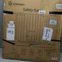 COMOMY Auto Close Baby Gate with Cat Door, 29.5"-40.5" Extra Wide Dog Gate for House Doorways Stairs, Pressure Mounted Easy Walk Thru Pet Gate, Includes 4 Wall Cups and 2 Extension Pieces, Black