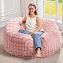Hobestluk Bean Bag Chairs Beanbag Chair with Filler Adult Bean Bags with Fluffy & Machine Washable Cover, Giant Bean Bag Chairs for Aduts (Pink, 3FT-36" x 36" x 22")