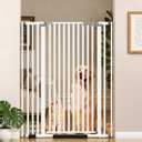 51" Extra Tall Cat Gate for Doorway, 30-41" Wide Auto Close Pet Gate with Extension Kits, No Drilling Pressure Mounted Dog Gate for Stairs, Doorways, Kitchen, Hallway
