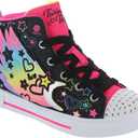Skechers Girl's Twinkle Sparks-Galaxy Glitz Sneaker (13 Little Kid, Black/Multi)