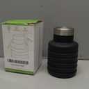 Collapsible Water Bottle, 16oz Portable Reusable Silicone Water Bottle, BPA-Free Leak-Proof Foldable Design with Carabiner, Lightweight Durable for Gym, Travel, Camping, Hiking, Sports-Black