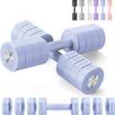 MERACH Dumbbell Set of 2, Adjustable Weight, Anti-slip Handle, Macaron Colors, Each 2.2/4.4/6.6/8.8 lbs, 4 in 1 Hand Weights for Women at Home, Blue 