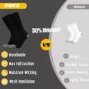 ONKE Max Full Cushion Crew Socks for Men Heavy Duty Work Boot Steel Toe Workout Athletic Thick Warm Moisture Wicking Control(Black L) (Black, L)