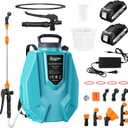Battery Powered Garden Sprayer 3.2 Gallon, Electric Backpack Sprayer, Weed Yard Lawn Sprayer with 7 Mist Nozzles & Retractable Wand & Adjustable Strap for Lawn, Garden, Yard