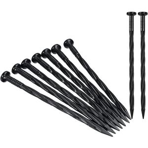 Plastic Landscape Anchoring Spikes 50 Pcs 8 Inch Nylon Spiral Landscape Spikes for Yard, Garden Lawn, Weed Barriers, Artificial Turf, Tent