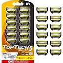 TopTech ULTRA 5 Razors for Men - Replaceable Cartridges for Manual Shaving Razor, 5 Blades Technology Refills - 8 Count Pack - Fits Gillette Fusion - Soft Shave & Sharp - Cost-effective Refill