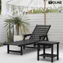 Patio Side Table, Outdoor HDPE Adirondack End Table for Patio,Outdoor Side Table for Backyard, Garden, Pool, Lawn,Black