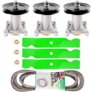 3 Pack 187292 192870 532187292 532192870 Spindle Assembly for Hus qvarna 42" 46" 48" 54" Mower Deck, YTH22V46 YTH24V48 3 Blade Replaces 11180 187254 1 Be lt 21546382 3 Idler Replaces 153535