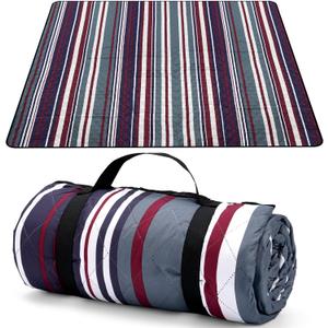Oversize Picnic Blankets with Foldable, Waterproof Blanket Made of PEVA for Camping,Park, Beach,Grass,Outdoor(60"*80") (RED-White, 60"X80")