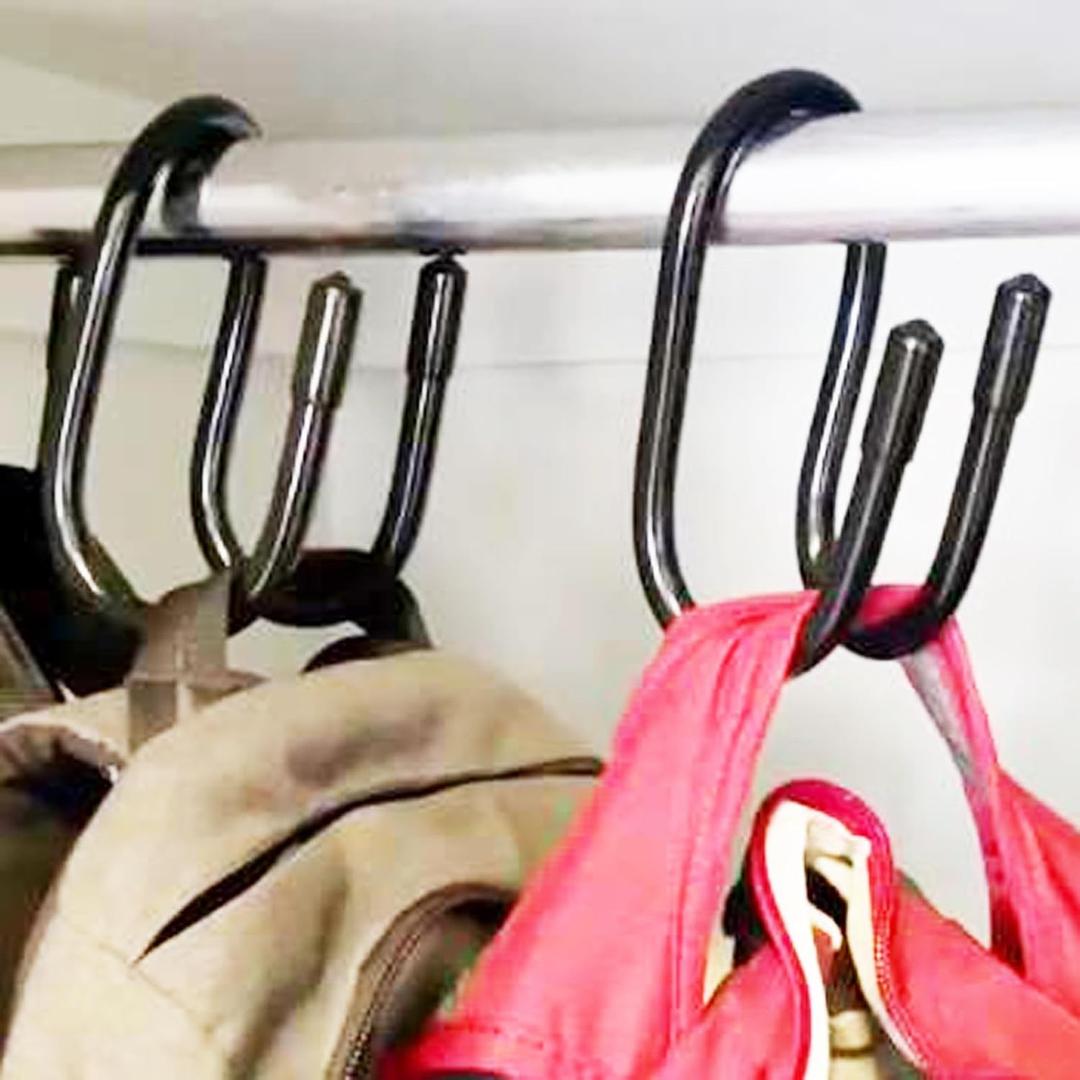 AUXPhome 2 Pack Backpack Hanger for Closet, Strong Bag Hanger Purse Organizer Hooks, Large Closet Hooks for Hanging Handbags,Belts,Hat,Laptop Backpack,Jeans,Travel Bag - Hold Up 20 Lbs
