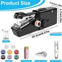 Handheld Sewing Machine,Mini Electric Hand-held Cordless Portable Sewing Machine for Beginners,Easy to Use and Fast Stitch Suitable for DIY,Clothes,Home,Travel (Black)