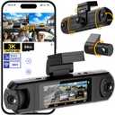 4 Channel Dash Cam, 360° View 3K Front +1080P x3 Left & Right, Dash Camera for Cars,8 IR Lamps Night Vision,Voice Control,WiFi & APP Control,G-Sensor,Parking Mode, with a Free 64GB SD Card