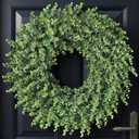 24" Real Touch Artificial Eucalyptus Wreath for Front Door - Fake Greenery Wreath with Realistic Feel, Faux Plant Wreath for Front Door Wall Windows Farmhouse Home Decor
