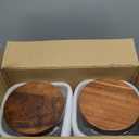 1 Gallon Glass Jars with Wooden Lids - Extra Large Mason Jars Wide Mouth with Airtight Wood Lids - Square Glass Storage Containers with Measurement Markings for Flour, Sugar & Pickling, 2 Pack