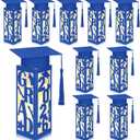Tellingyou 9 Pcs Graduation Table Centerpieces Boxes 2026 Graduation Lantern Boxes with LED Light Small Cap Table Decorations Congrats School College Photo Props(Grad,Blue)