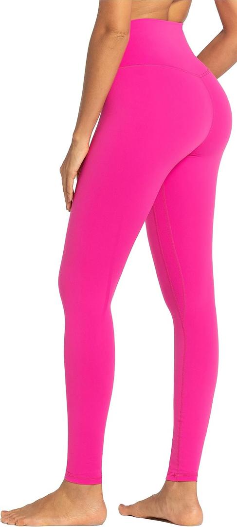 Sunzel Womens Workout Leggings with High Waist Tummy Control (X-Large, Hot Pink)