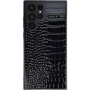 for Samsung Galaxy S23 Case 6.1 Inch, Crocodile Synthetic Patent Leather Cover, Classic Alligator Fashion - Black for Samsung Galaxy S23 Case 6.1 Inch, Crocodile Synthetic Patent Leather Cover, Classic Alligator Fashion - Black