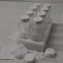 8 Pack 16 Oz Reusable Glass Milk Bottles w 100% Airtight Heavy Duty SCREW Lid & 2 Pour Spouts - Glass Juice Bottles w Capacity Mark - Beverage Drinking Jar Juice Container Breast Milk(Extra 2 Lids)