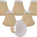 Wellmet Small Lamp Shade,ONLY for Candle Bulbs,Clip-on Drum Lamp Shades,Set of 6, 3x6x5 Inches (Linen)