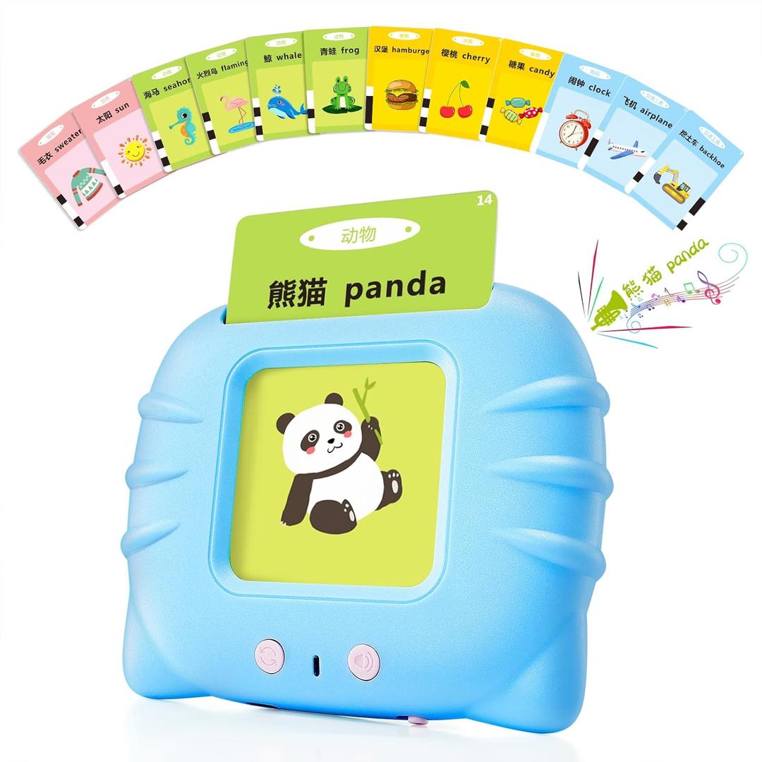 Chinese & English Bilingual Talking Flash Cards for Toddler/Beginning - Learning Educational Toy to Learn Chinese/English,Talking Flash Cards for Ages 2+