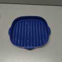 Microwave Bacon Rack, Microwave Bacon Tray with Splatter Lid, Microwavable Bacon Grill, Large Capacity with Single Tray Cooking, L: 9inch（Blue）