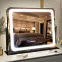 FENNIO Vanity Mirror with Lights 22"x17",LED Lighted Makeup Mirror,Large Makeup Mirror with Lights,Touch Screen with 3-Color Lighting,Led Mirror Makeup,Dimmable,for Vanity Desk Tabletop,Bedroom