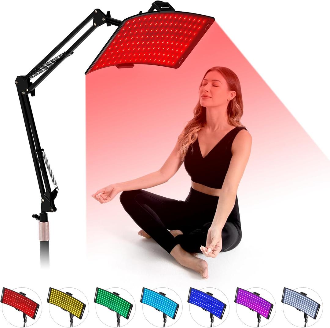 7 in 1 Portable Light Therapy for Face for Body Lamp with Stand, 920nm Red Infrared Light Therapy Device, LED Face Skin Body Skin Care at Home