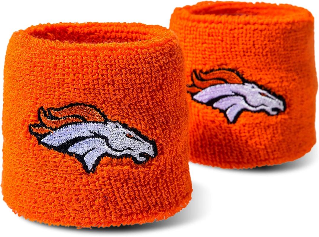 Franklin Sports NFL Team Logo Wristbands - Pair of Youth Wristbands for Costumes and Uniforms (Orange)