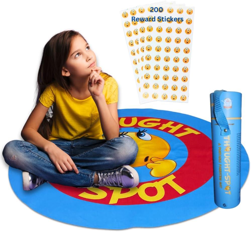 Portable Parenting time Out mat enhances Discipline and Fosters Positive Behavior Alternative to time Out Chair for Toddlers Calm Down Corner 24 inch Floor Seating for Classroom mat and Stickers