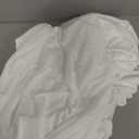 White Table Cloths for 6 foot Rectangle Tables Fitted Open Back Stretch White Ruffle Tablecloth for Craft Show Birthday Party Wedding Spandex Trade Show Desk Table Cover for Banquet Events Decorations (72" x 30" (6FT - 1 Pack))