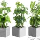MyGift Artificial Plants Indoor, Set of 3 Small Fake Potted Plants, Faux House Plant for Home Decor