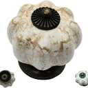 20 pcs Antique Brass Brown Ceramic Pumpkin Cabinet Knobs with Solid Brass Core for Cabinets, Drawers, Dressers