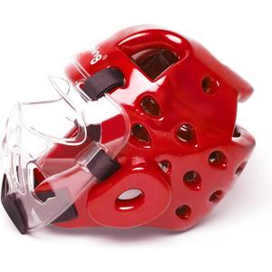 Kids Adults Karate Headgear, with Removable PC Face Shield Eva High-Density Foam Taekwondo Helmet Multiple Vents for Sparring Grappling Muay Thai Kickboxing MMA Karate Taekwondo Training, Medium