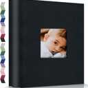 Photo Album 4x6-600 Photos Photo Books with 600 Horizontal and Vertical Pockets, Linen Cover Albums for Family Wedding Anniversary Baby Vacation Pictures (Black)